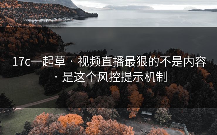 17c一起草 · 视频直播最狠的不是内容 · 是这个风控提示机制