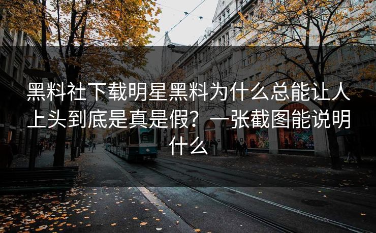 黑料社下载明星黑料为什么总能让人上头到底是真是假？一张截图能说明什么